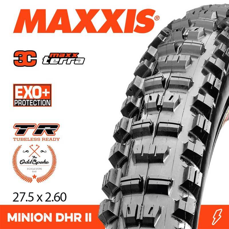 Maxxis Minion DHR II 3C MaxxTerra EXO+ TR Fold MTB Tyre [Size: 27.5 x 2.60]