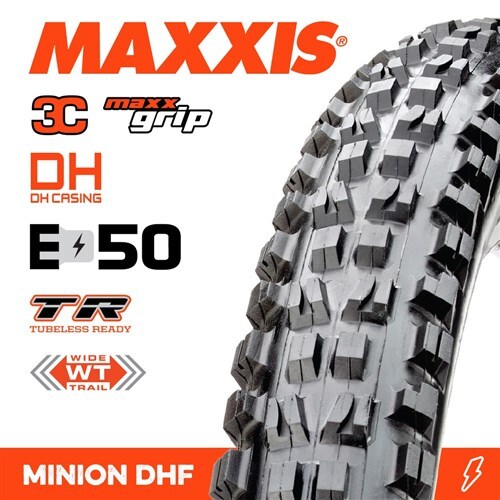 Maxxis Minion DHF 29 x 2.50 DH Casing TR 3C MaxxGrip E-50 Tyre