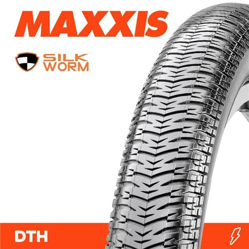 Maxxis DTH Dirt Jump/BMX Tyre [Casing: Silkworm Wire] [Colour: Black] [Size: 20 x 1-1/8] 120TPI