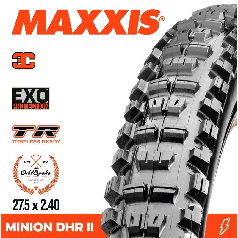Maxxis Minion DHR II WT 3C MaxxTerra EXO TR Fold 60TPI Tyre [Size: 27.5 x 2.40]